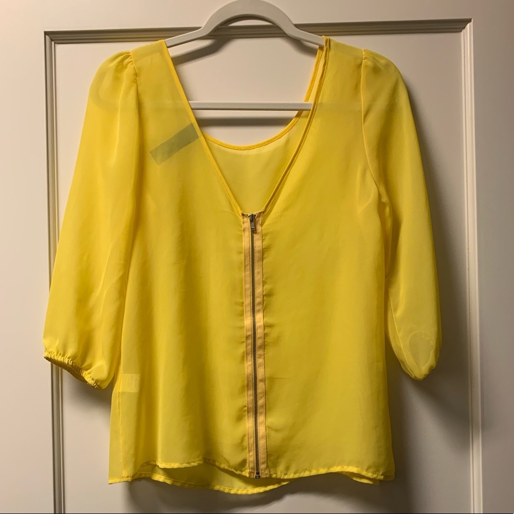Yellow Sheer Top - Picture 3 of 7